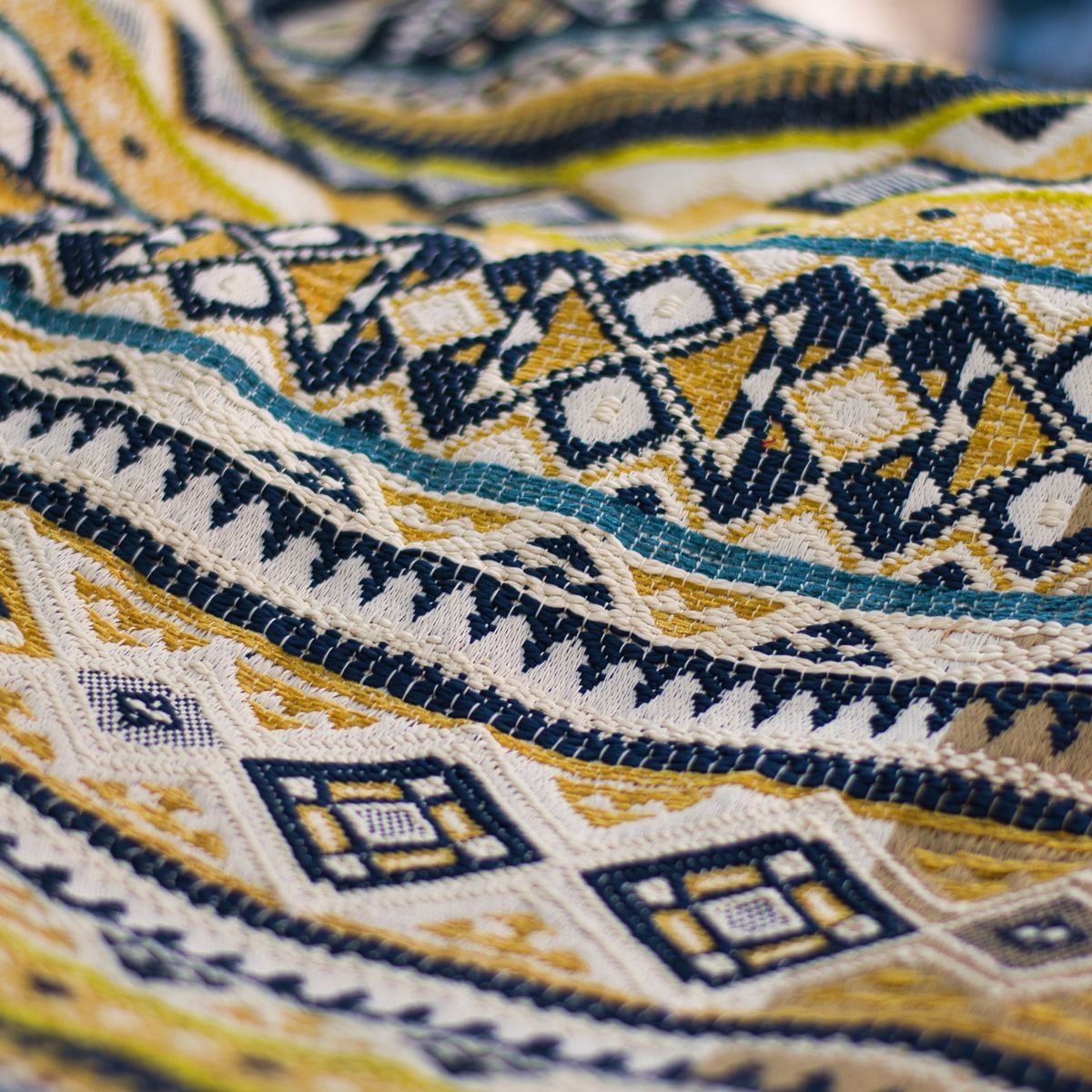 Bohemian Paisley Yarn-Dyed Jacquard Fabric 360gsm