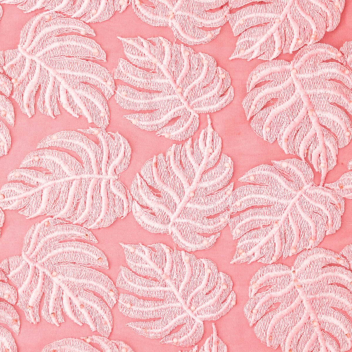 3D Floral Embroidered Mesh Fabric - Image 2
