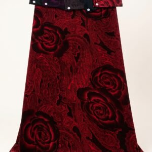 Chiffon Printed 44 – Red & Black Rose Print Chiffon Fabric