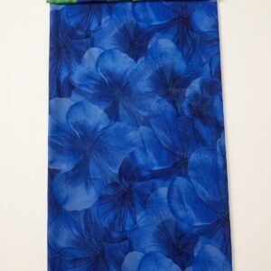 Chiffon Printed 44 – Royal Blue Floral Print Chiffon Fabric – flat view with colourways